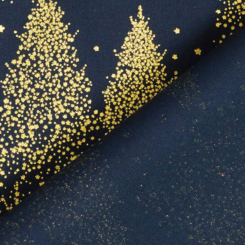 Cotton Poplin Gold Dust Fir Trees – midnight blue/gold, image number 4