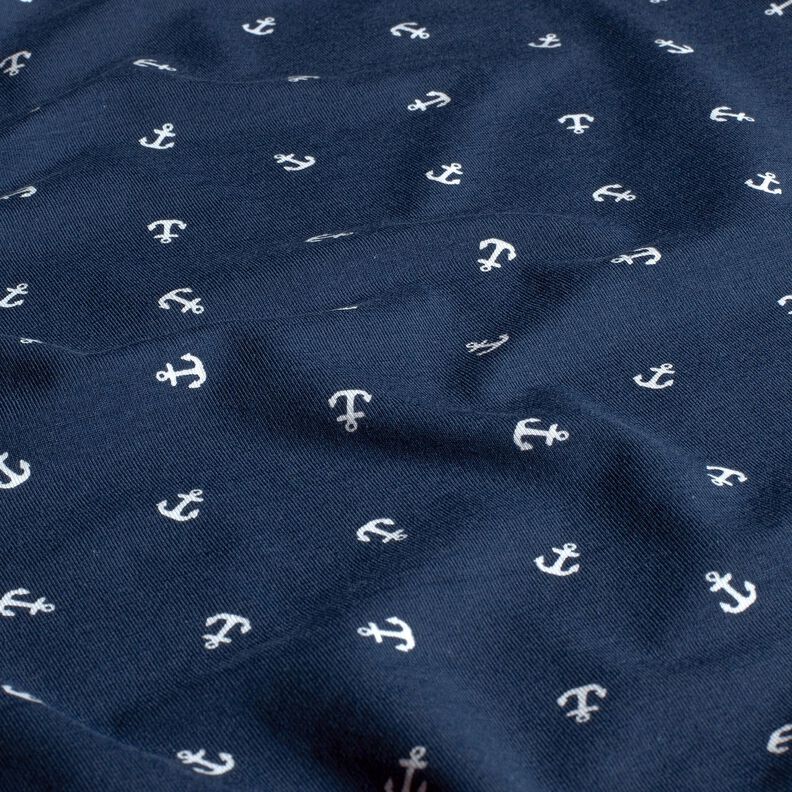 Cotton Jersey small anchor – navy blue,  image number 2
