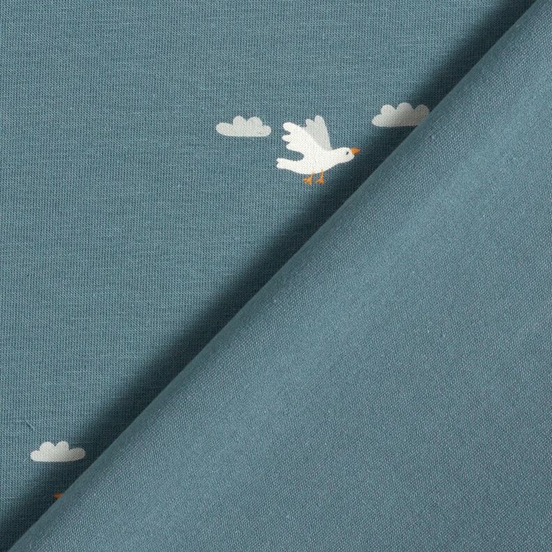 Cotton Jersey little seagulls &ndash; blue,  image number 4