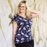 Cotton Jersey Flamingo | Glitzerpüppi – midnight blue/light pink,  thumbnail number 7