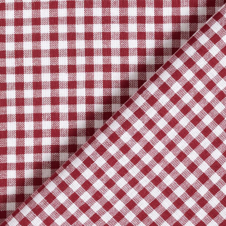 Cotton small gingham check – dark red/white,  image number 3