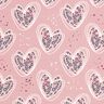 Cotton Jersey leopard print hearts – light dusky pink,  thumbnail number 1