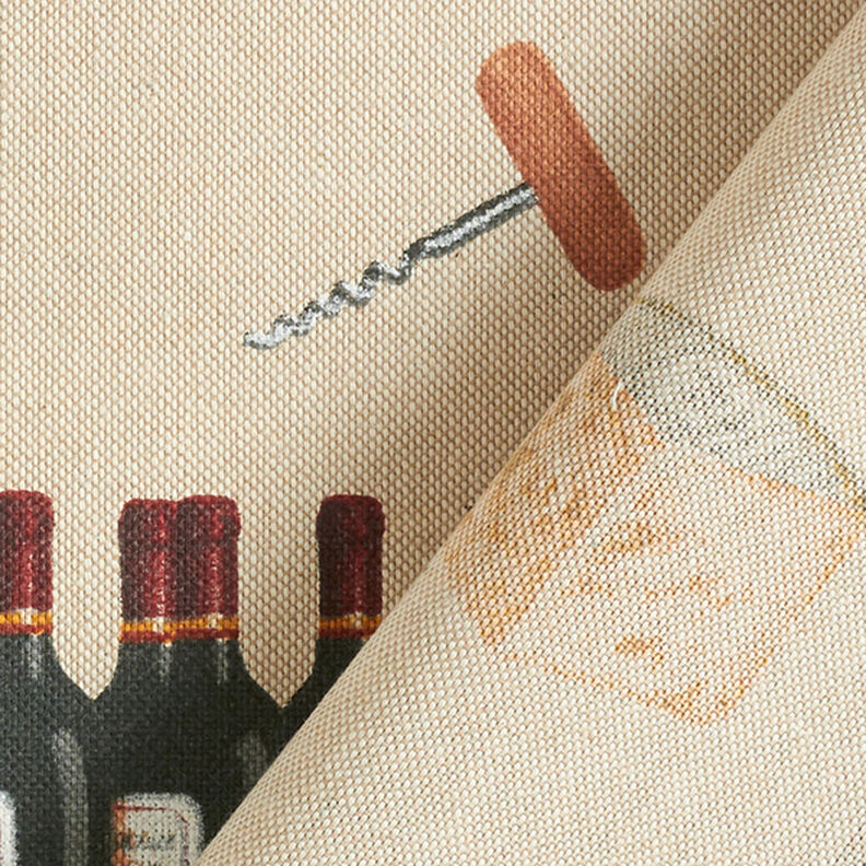 Decorative half Panama fabric Wine – natural,  image number 4