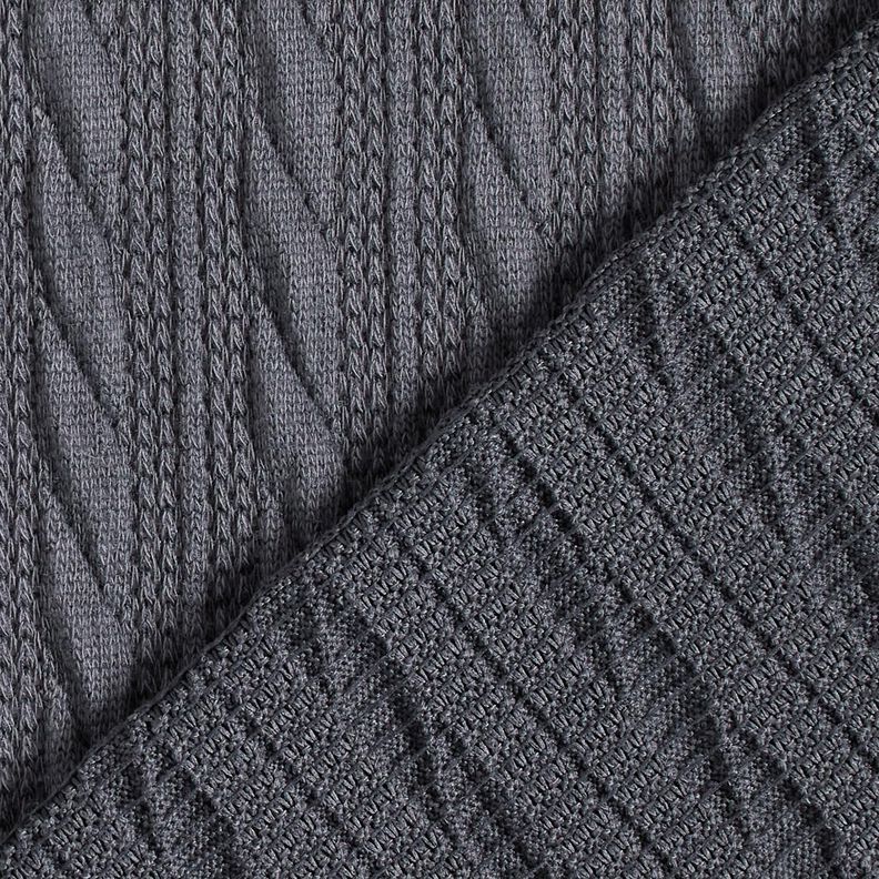 Knit Cloqué Cable-knit print – midnight blue, image number 4