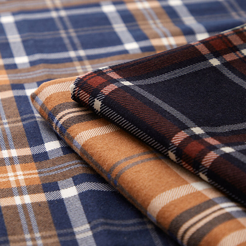 Cotton Flannel Check Print | by Poppy – fawn/royal blue,  image number 5