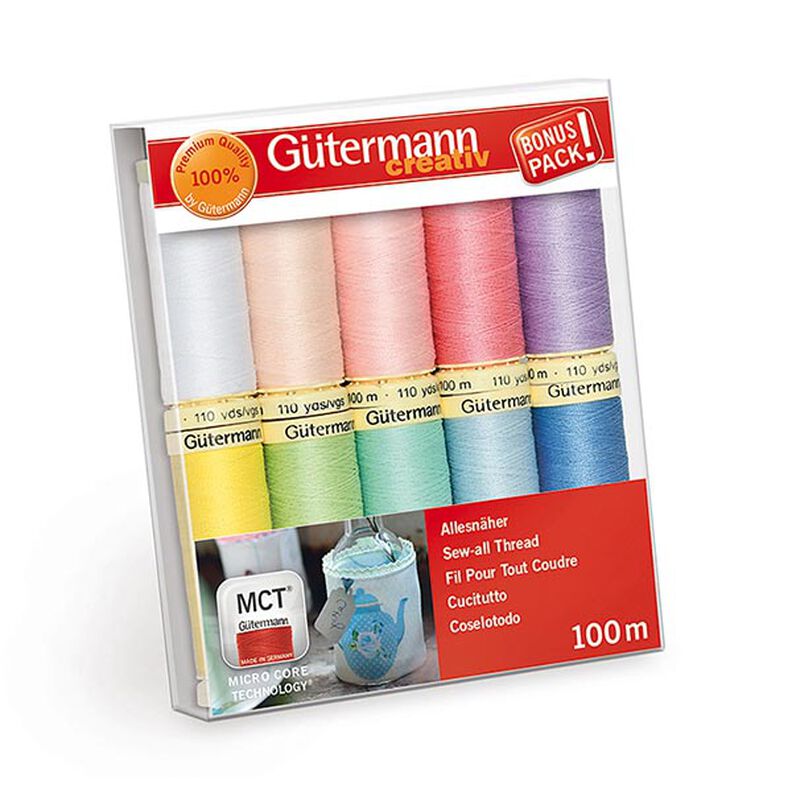 Sewing thread set Sew-all Thread - pastel 2 | BONUS PACK! | Gütermann creativ,  image number 1