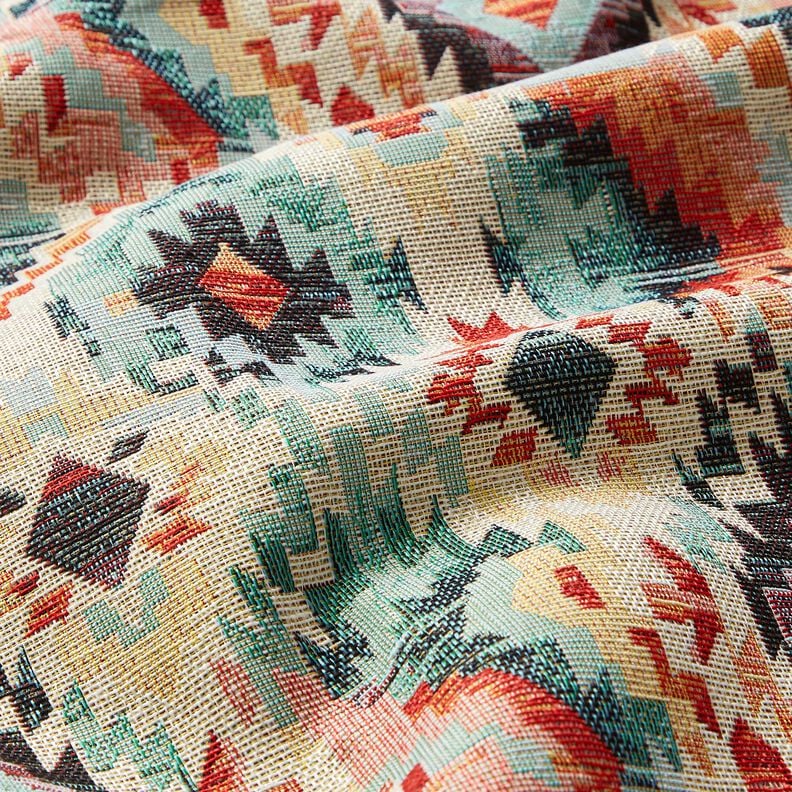 Decor Fabric Tapestry Fabric Vintage ethnic &ndash; light beige/sage,  image number 2