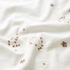 Fine cord embroidery and sequin flowers – cream, 
