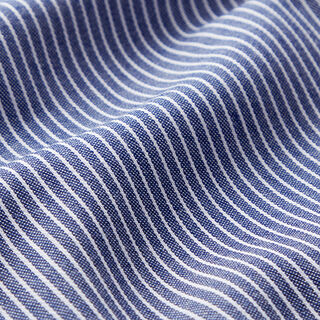 Blouse Fabric Cotton Blend Stripes – navy blue/white, 