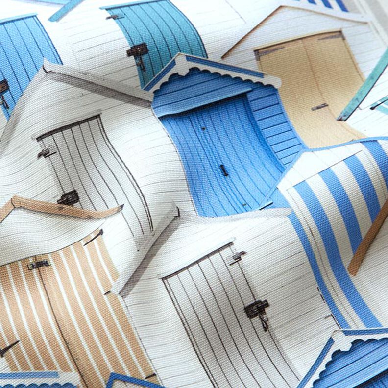 Outdoor Fabric Canvas beach houses – blue/white,  image number 2