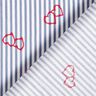 Stretch Poplin stripes and hearts – white/indigo,  thumbnail number 4