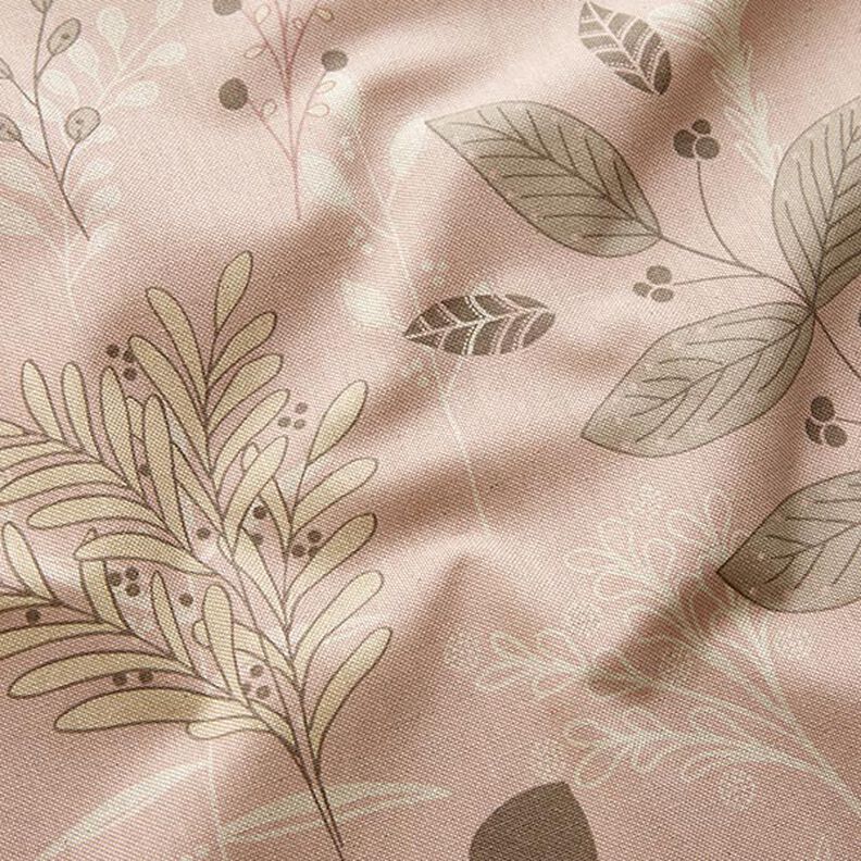 Decor Fabric Half Panama Delicate Branches – light dusky pink/natural,  image number 2