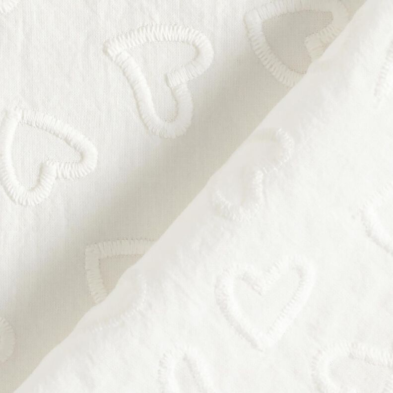 Batiste Embroidered Hearts | Poppy Fabrics – ivory,  image number 4