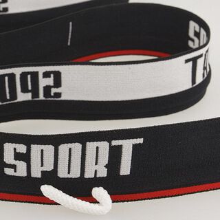 ‘Sport’ Elastic  [ Width: 40 mm ] – navy blue/white, 