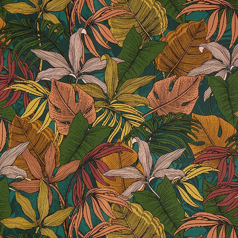Decor Fabric Half Panama jungle – dark green,  image number 1