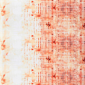 GOTS Cotton Batiste border fabric checks with colour gradient | TCC x LOOKS by Wolfgang Joop – fire, 