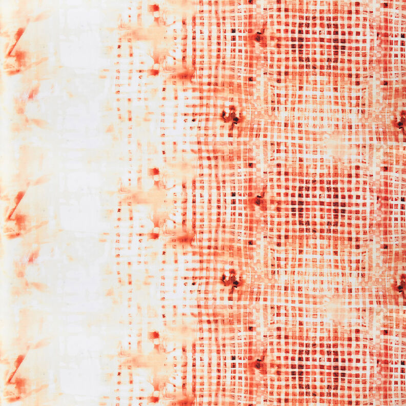 GOTS Cotton Batiste border fabric checks with colour gradient | TCC x LOOKS by Wolfgang Joop – fire,  image number 1