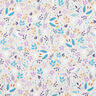 Cotton Poplin Flower meadow with little birds – natural,  thumbnail number 1