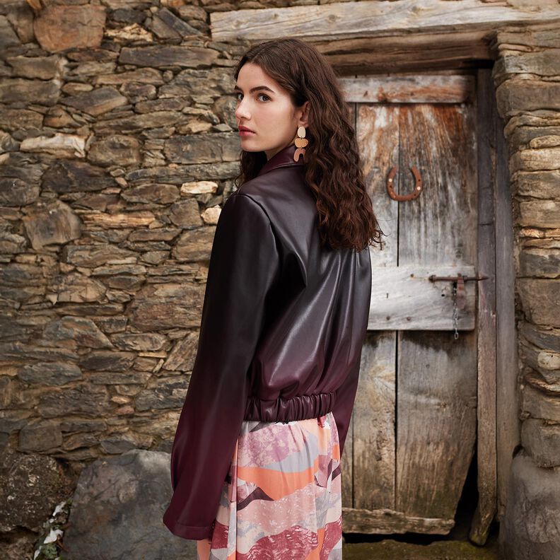 Imitation Leather Ombre | Katia Fabrics – black/burgundy, image number 7