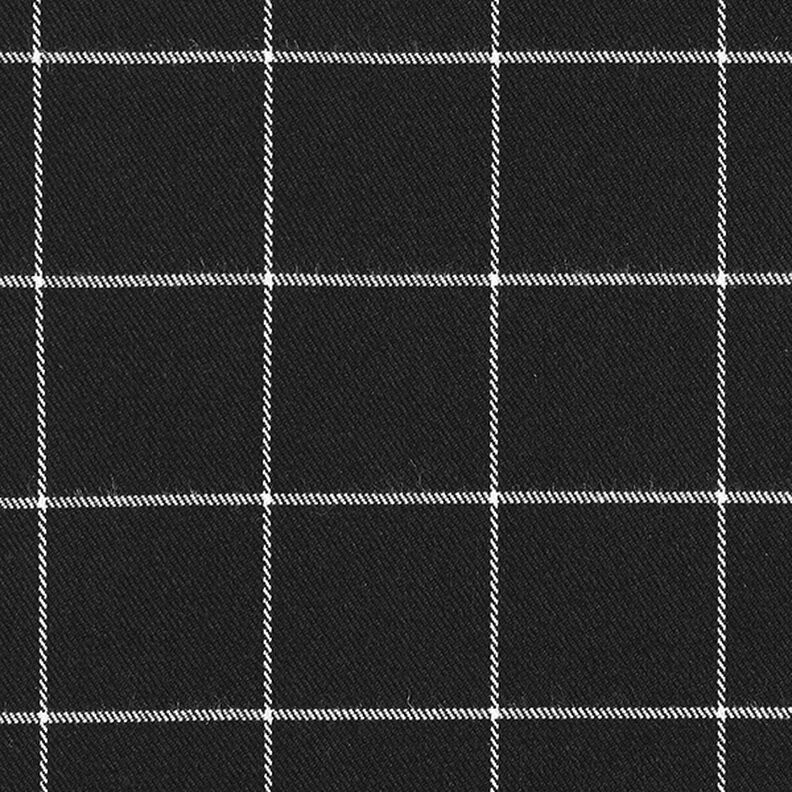 Check Stretch Viscose Blend – black/white,  image number 1