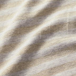 Cotton jersey melange glitter stripes &ndash; light grey/metallic gold, 