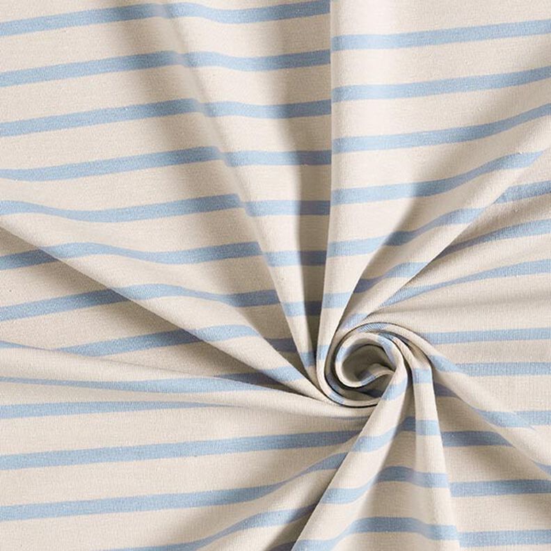 Narrow & Wide Stripes Cotton Jersey – cashew/light blue,  image number 3