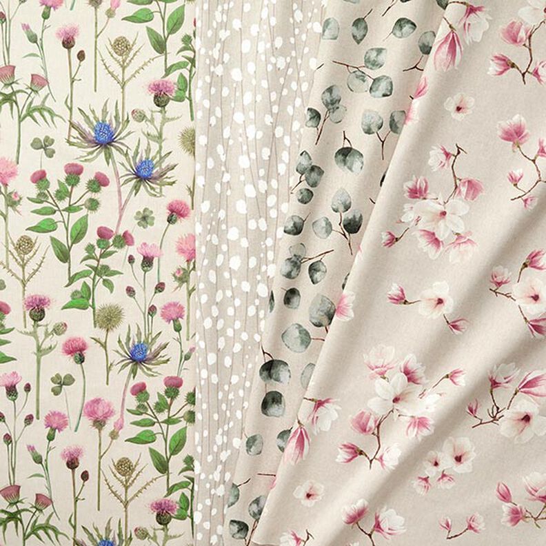 Decor Fabric Half Panama Thistles – pine/natural, image number 5