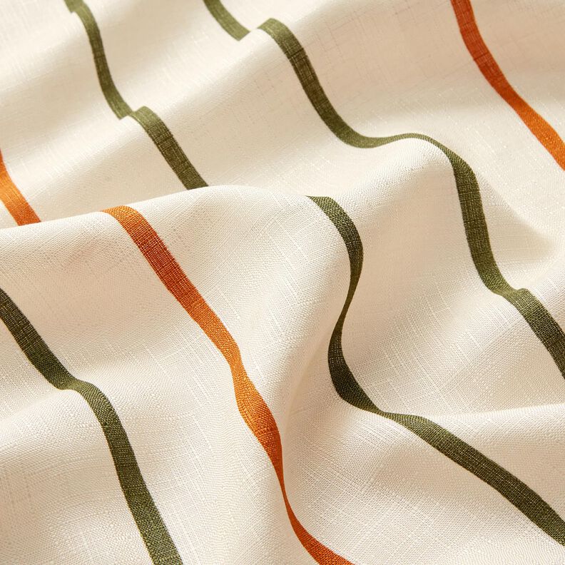 Textured colourful stripes viscose fabric – offwhite, image number 2
