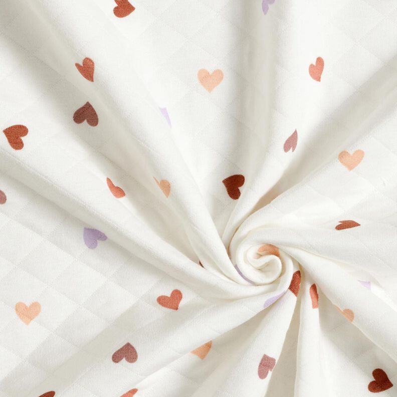 Doubleface colourful hearts – ivory, image number 3