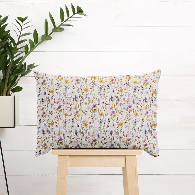 Decor Fabric Cotton Twill wildflowers – ivory/lilac, image number 7