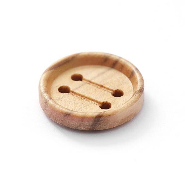 4-Hole Wooden Button  – natural,  image number 2