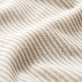 Cotton Viscose Blend stripes – beige/offwhite | Remnant 60cm, 
