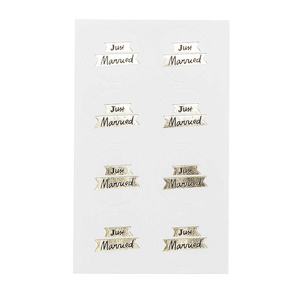 JUST MARRIED STICKER| RICO DESIGN – white/gold,  image number 3