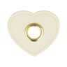 Imitation Leather Eyelet Patch Hearts [ 4 pieces ] – offwhite,  thumbnail number 1