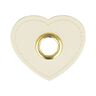 Imitation Leather Eyelet Patch Hearts  [ 4 pieces ] – offwhite,  thumbnail number 1