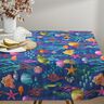 Decor Fabric Half Panama colorful underwater world – navy blue/turquoise,  thumbnail number 7