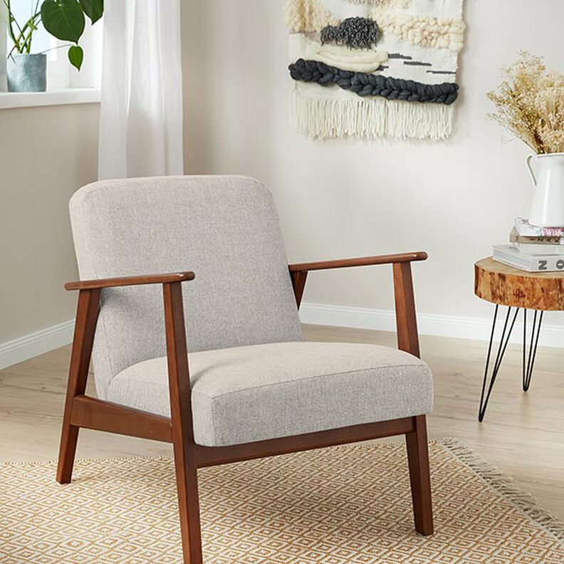 Upholstery Fabric Honeycomb texture – light beige, image number 5