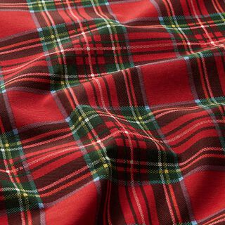 Decor Fabric Canvas Tartan – red/fir green, 