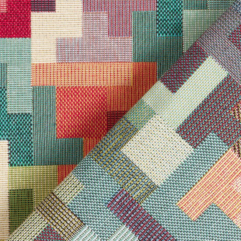 Decor Fabric Tapestry Fabric tetris – carmine/green, image number 4