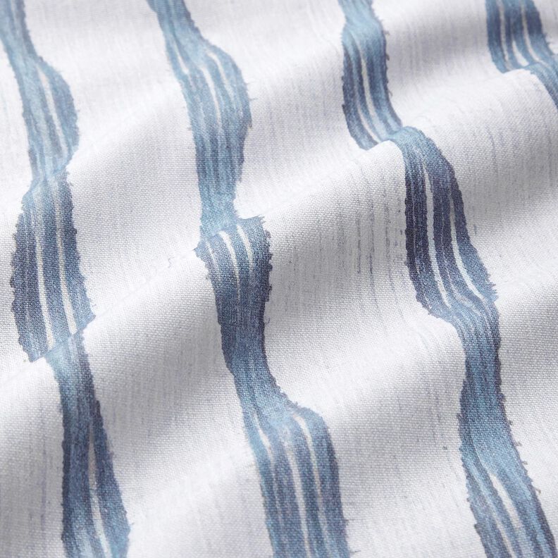 Decor Fabric Half Panama wavy stripes – blue, image number 2