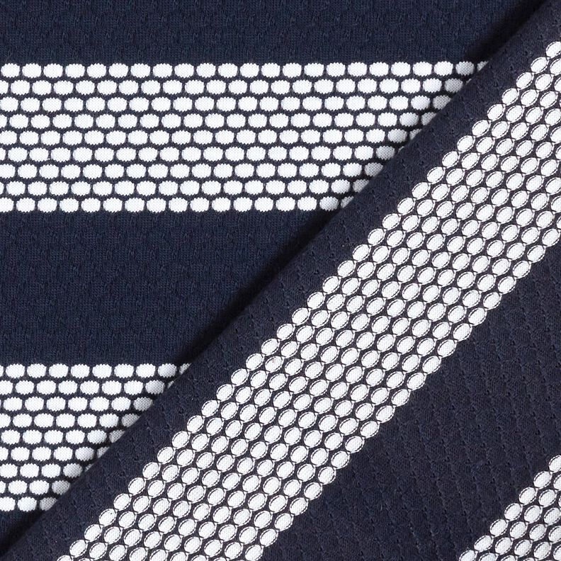Cotton Jersey dotted stripes – navy blue/white,  image number 4