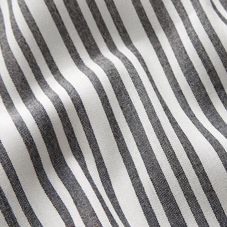 Viscose Blend Irregular Stripes – white/black,  image number 2