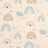 Raincoat Fabric colourful rainbows Digital Print – cream,  thumbnail number 1