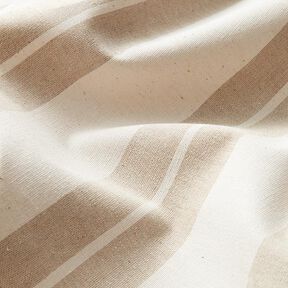 Decorative fabric, canvas mixed stripes, recycled – beige, 