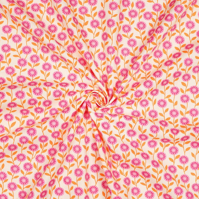 Cotton Poplin summer flowers| Poppy Fabrics – pink/cream,  image number 3