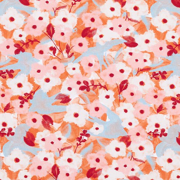 GOTS Cotton jersey Birds & Flowers | Tula – pink,  image number 1