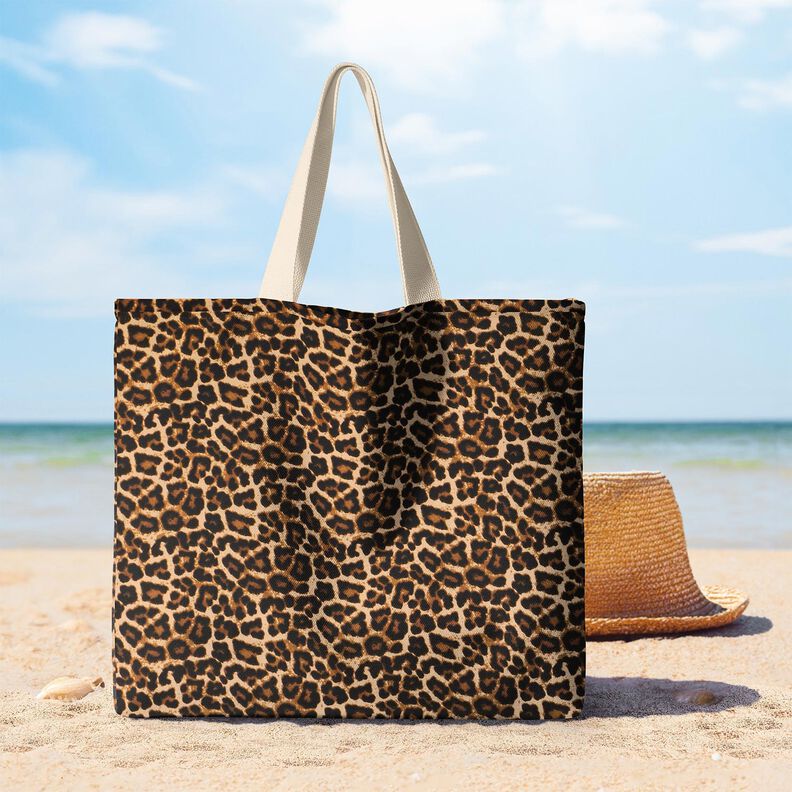 Coated Cotton fine leopard print – brown/black, image number 7
