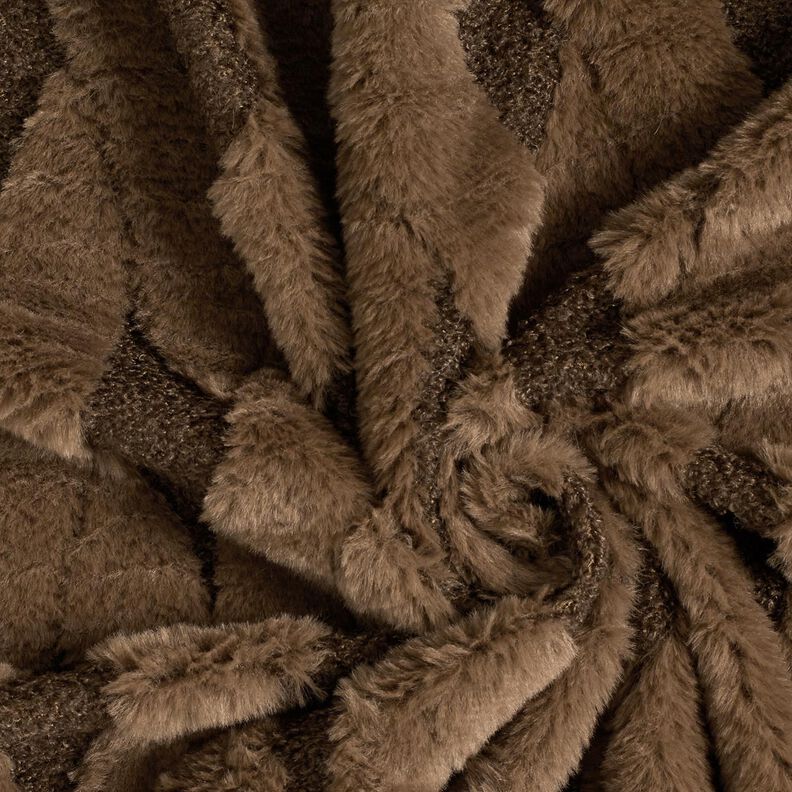 Faux Fur Bouclé Diamonds – dark brown, image number 3