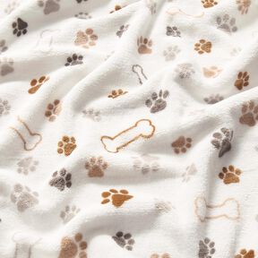 Cosy Fleece Paws and Bones – ivory/dark taupe, 
