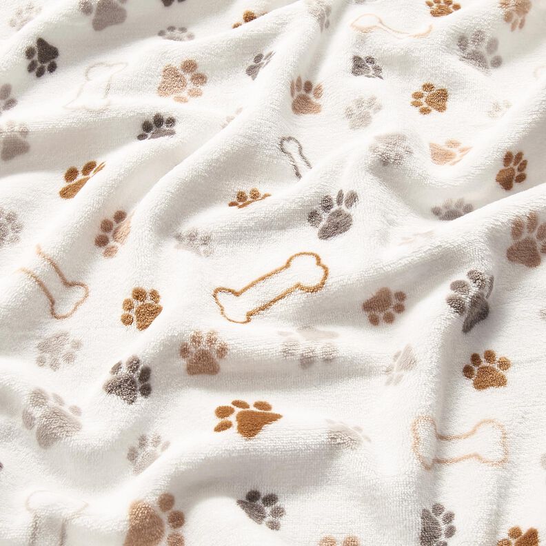 Cosy Fleece Paws and Bones – ivory/dark taupe,  image number 2